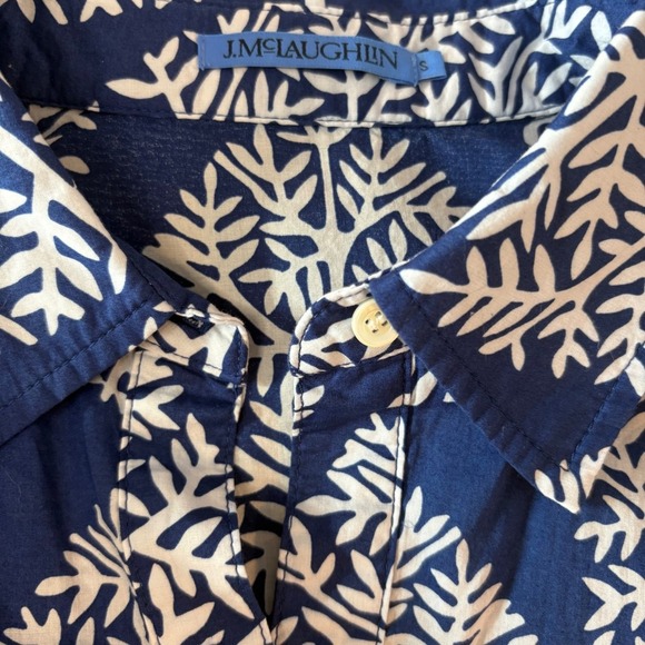 J. McLaughlin Tybee blue agra midi dress. Navy/white pattern. Size Small. EUC - Picture 8 of 12